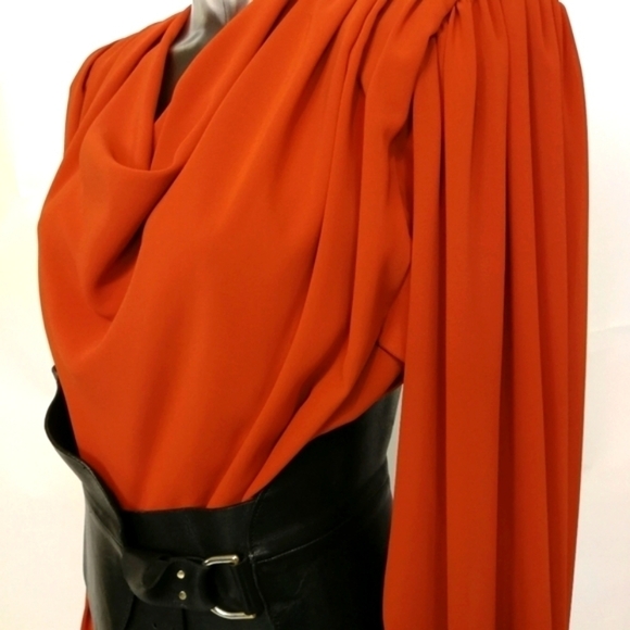COPY - VINTAGE Grecian Cowl Neck Goddess Dress - 80s Glamour | TheStyleMinr.com - Picture 12 of 17